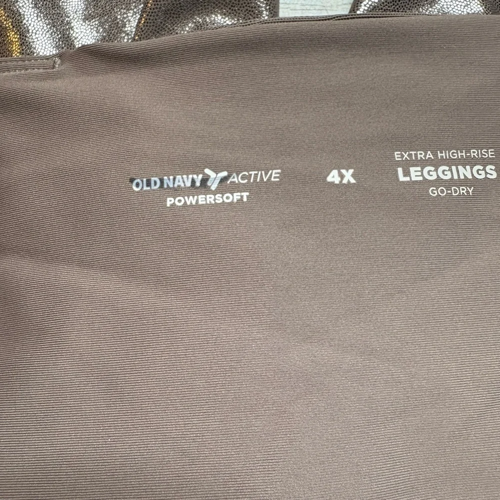 Old Navy Powersoft Extra High Rise Leggings Starry Sky Metallic Shine Sz 4X - Picture 2 of 9